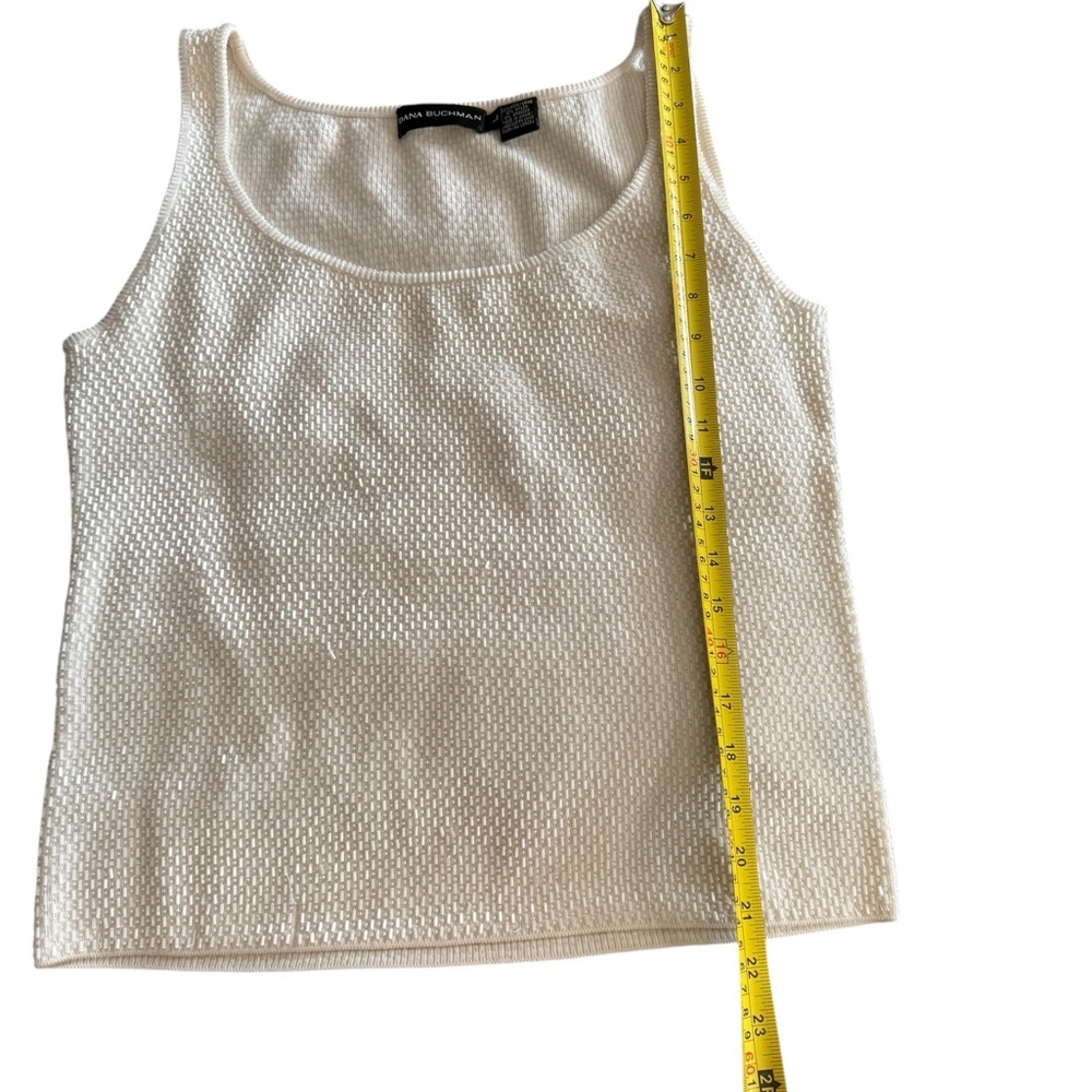 Dana Buckman Wool & Spandex Beaded Sleeveless Sweater - Picture 4 of 6